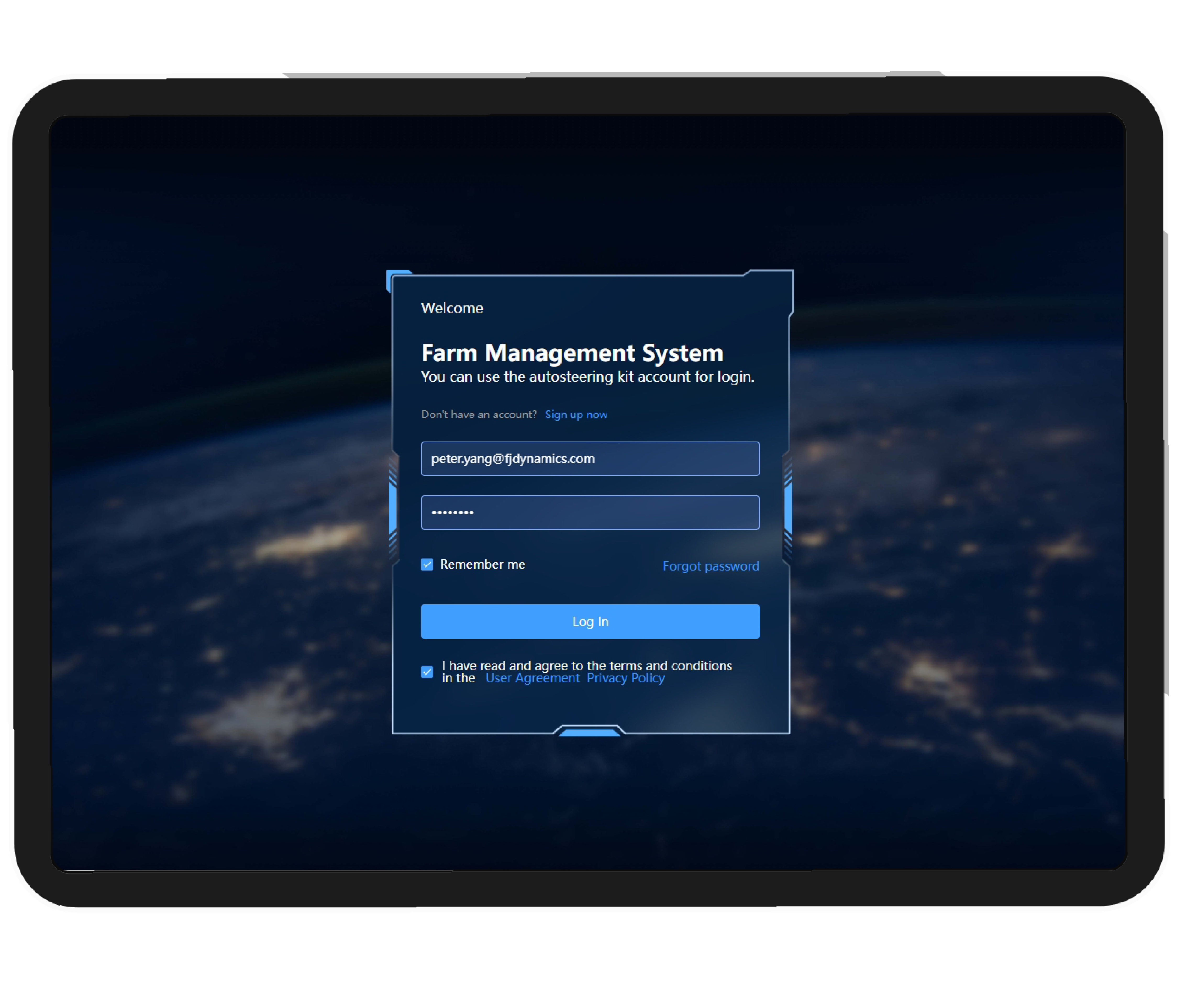 Licenza di attivazione del sistema di gestione agricola FJD all'anno